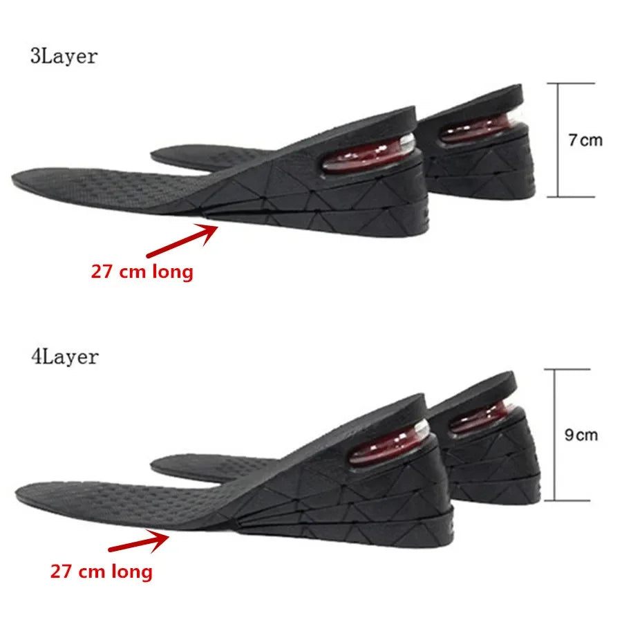 3-9Cm Height Increase Insole Cushion Height Lift Adjustable Cut Shoe Heel Insert Taller Women Men Unisex Quality Foot Pads