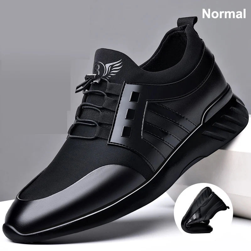 MOREHEIGHT Men Office Dress Shoes Genuine Leather New Design Men Casual Leather Shoes Elevator Shoes for Men Height Increasing