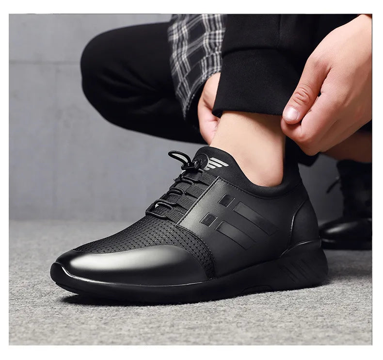 MOREHEIGHT Men Office Dress Shoes Genuine Leather New Design Men Casual Leather Shoes Elevator Shoes for Men Height Increasing