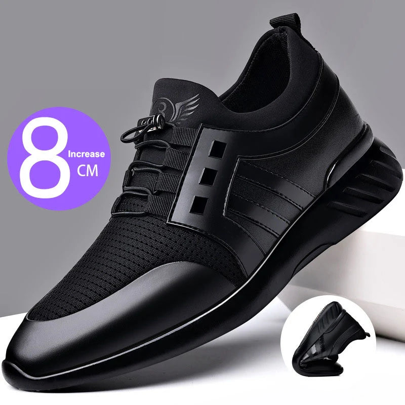 MOREHEIGHT Men Office Dress Shoes Genuine Leather New Design Men Casual Leather Shoes Elevator Shoes for Men Height Increasing