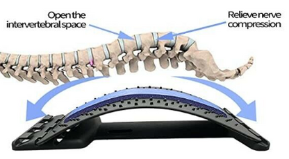 Magnetic Therapy Back Stretcher Multi-Level Adjustable Massager Waist Neck Fitness Lumbar Cervical Spine Support Pain Relief