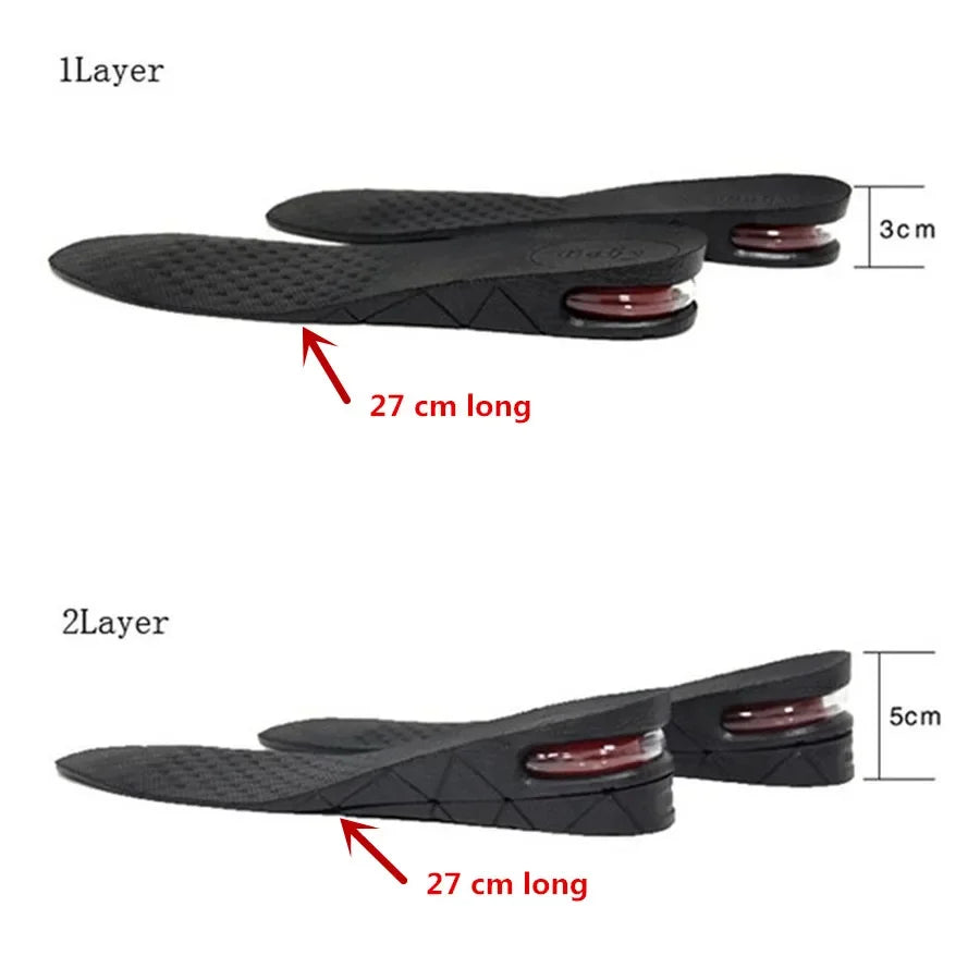 3-9Cm Height Increase Insole Cushion Height Lift Adjustable Cut Shoe Heel Insert Taller Women Men Unisex Quality Foot Pads