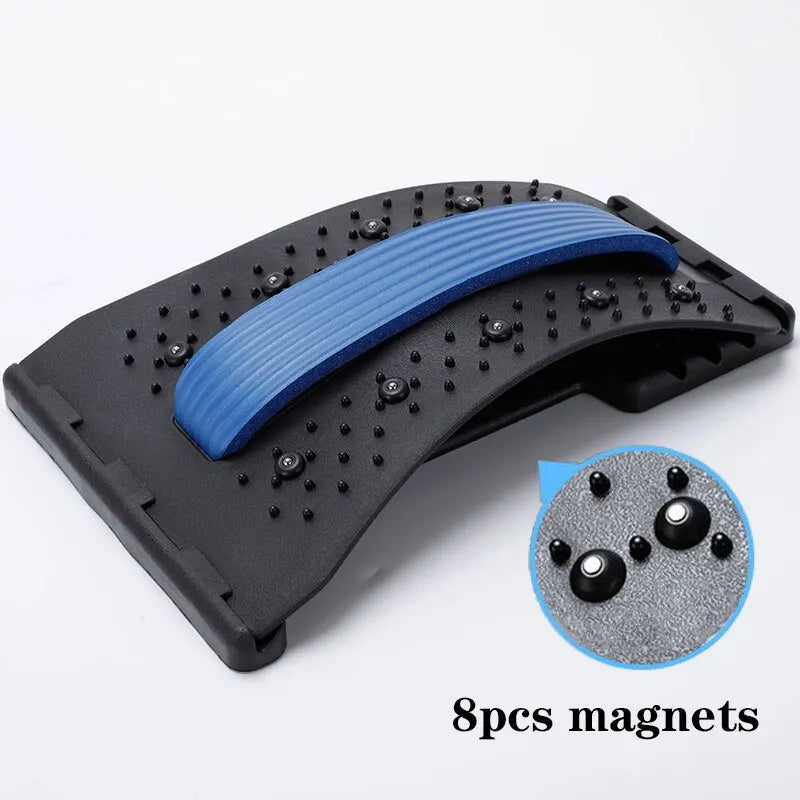 Magnetic Therapy Back Stretcher Multi-Level Adjustable Massager Waist Neck Fitness Lumbar Cervical Spine Support Pain Relief